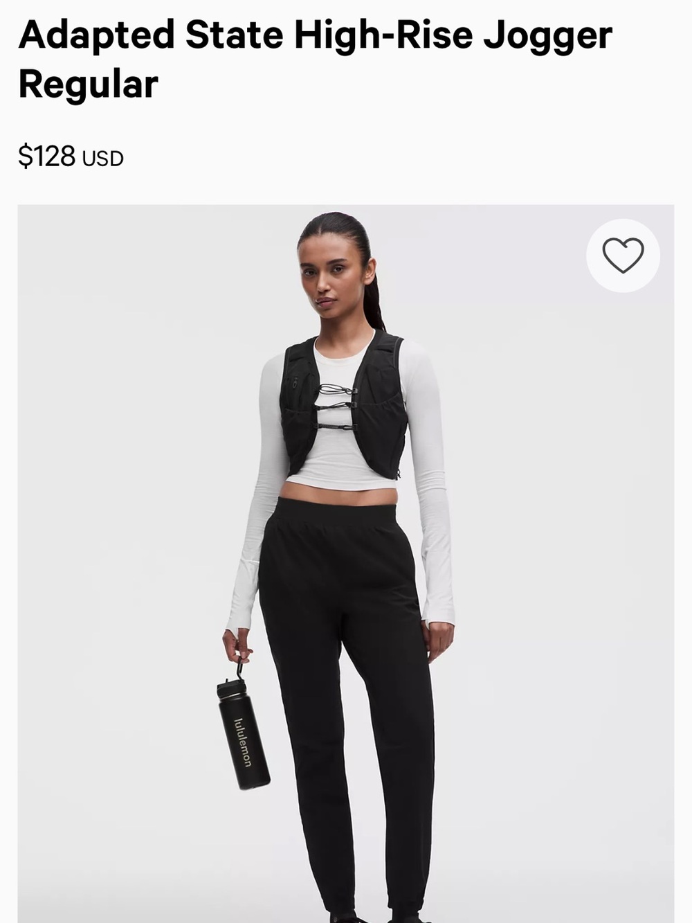 Lululemon High Rise Jogger Pant Black size 6
